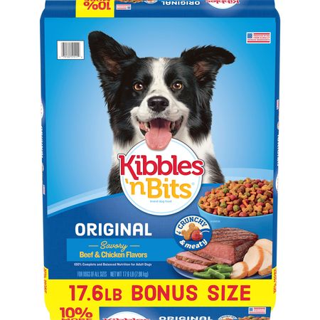 Kibbles 'n Bits Original Savory Beef & Chicken Flavors Dry Dog Food, 17.6-Pound (Best Tasting Dog Kibble)