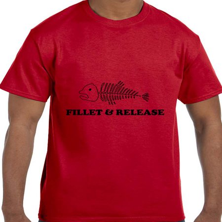 - Funny Fishing Fish Bones Fillet and Release T-Shirt