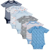 Short Sleeve Bodysuits, 6-pack (Baby Boys)