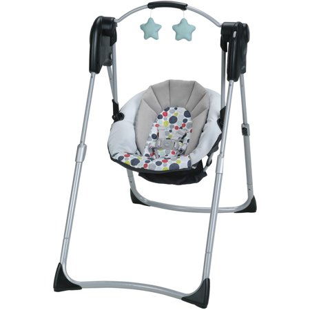 Graco Slim Spaces Compact Baby Swing, Etcher (Baby Swing Best 2019)