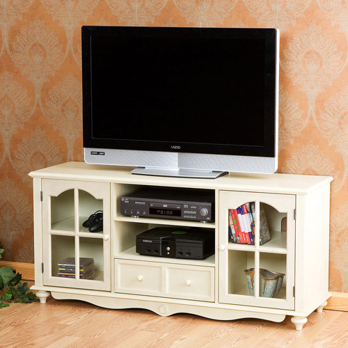 Sunrise Large Antique White TV Console, For TVs Up To 50''