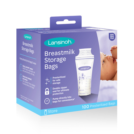 Lansinoh Breast Milk Storage Bags, 100 Count (Best Mini Freezer Breast Milk)
