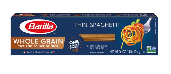 - (4 pack) Barilla Pasta Whole Grain Thin Spaghetti, 16.0 oz