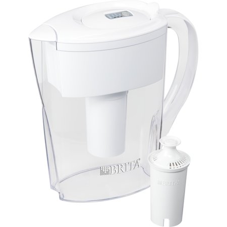 Brita Small Space Saver Water Pitcher with Filter - BPA Free - White - 6 Cup
