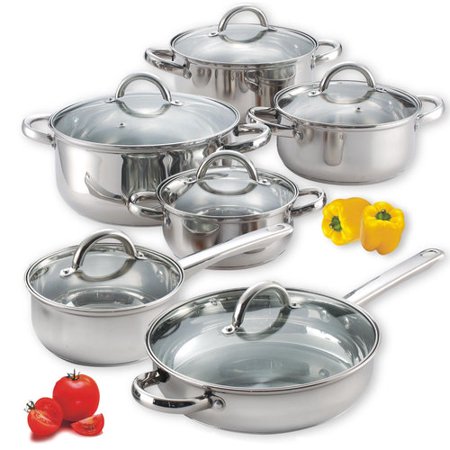 Cook N Home 12-Piece Stainless Steel Cookware Set (Best Camping Cook Set)