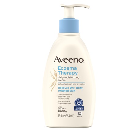 Aveeno Eczema Therapy Daily Moisturizing Cream with Oatmeal, 12 fl. (Best Body Lotion For Dry Skin Eczema)