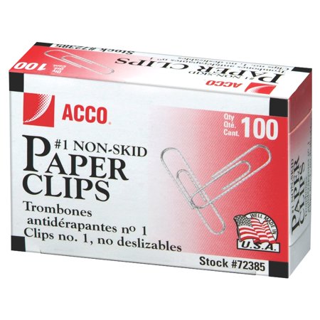 - ACCO Economy Paper Clips, 1 Box- 100/Clips (A7072585)