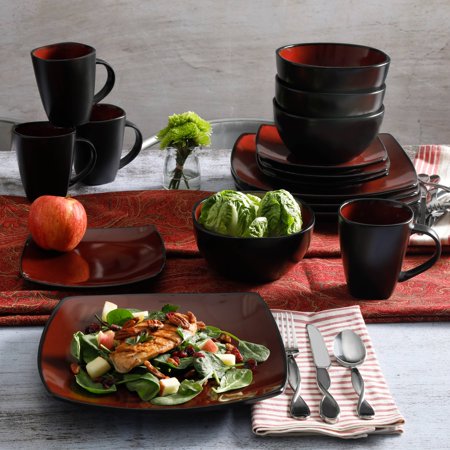 Gibson Home Soho Lounge Square Stoneware 16-piece Dinnerware (Best Everyday Dinnerware Sets)