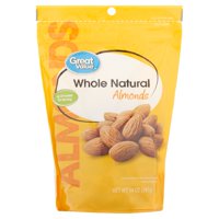 (2 Pack) Great Value Whole Natural Almonds, 14 oz