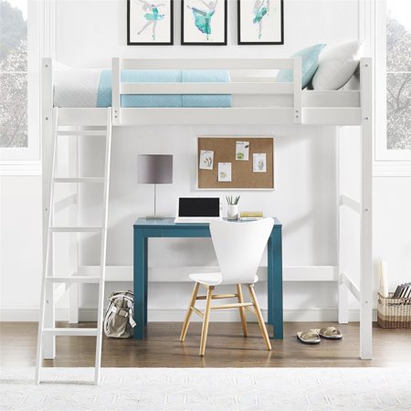 Your Zone Collection Twin Wood Loft Bed, White - Walmart.com