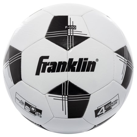 Franklin Sports Competition 100 Soccer Ball, Size 4, Black and (Best Indoor Soccer Ball)