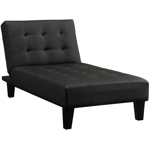 Julia Futon Chaise Lounger, Black