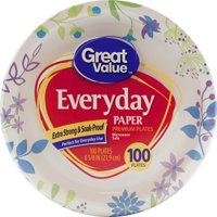 Great Value Everyday Paper Lunch Plates, 8 5/8", 100 Count