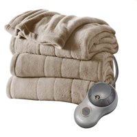 Sunbeam Microplush Electric Heated Channeled Blanket, 1 Each