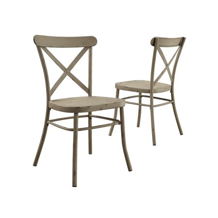 - Better Homes and Gardens Collin Distressed White Dining Chair, Set of 2, Multiple Finishes
