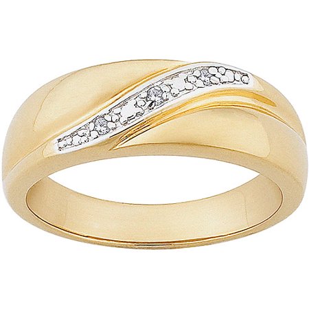 - Men's Diamond Accent 14kt Gold over Sterling Silver Wedding Band