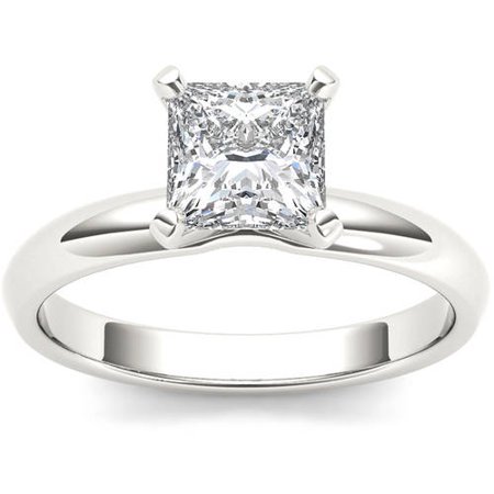 1 Carat T.W. Diamond Princess-Cut Solitaire 14kt White Gold Engagement Ring