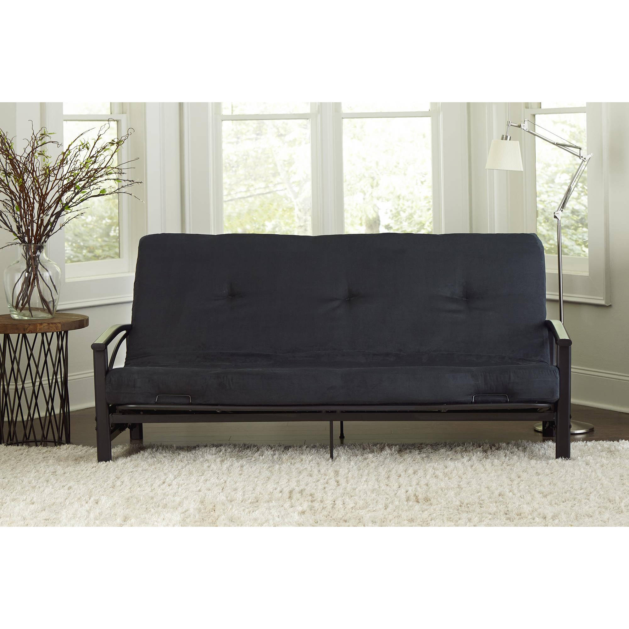 Mainstays Monaco Black Metal Futon with 6