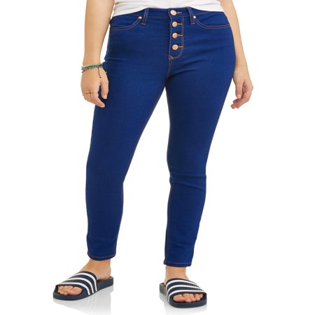 Classic Mid Rise Jeans - Juniors' Classic High Rise Exposed Button Skinny Jeans
