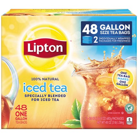 Pattern Iced Tea - Lipton Unsweetened Gallon-Sized Black Iced Tea Bags, 48 ct