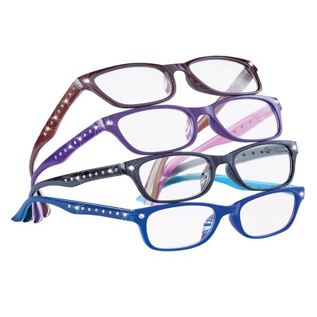 Cute Stylish Rhinestone Reading Glasses for Women, 4 ct., 3.5, Multicolored