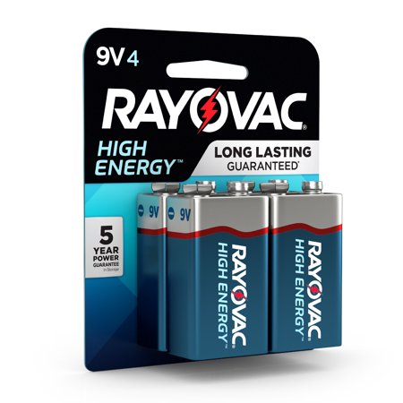 Rayovac High Energy Alkaline, 9V Batteries, 4 (Best 9v Battery For Smoke Alarm)