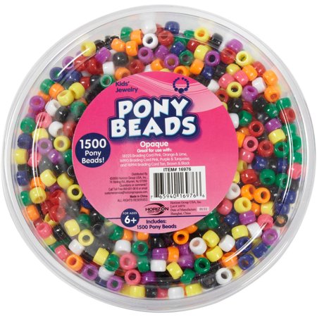 Horizon Group USA Kids Craft Plastic Pony Multi-Color Mix Beads, 1 Each