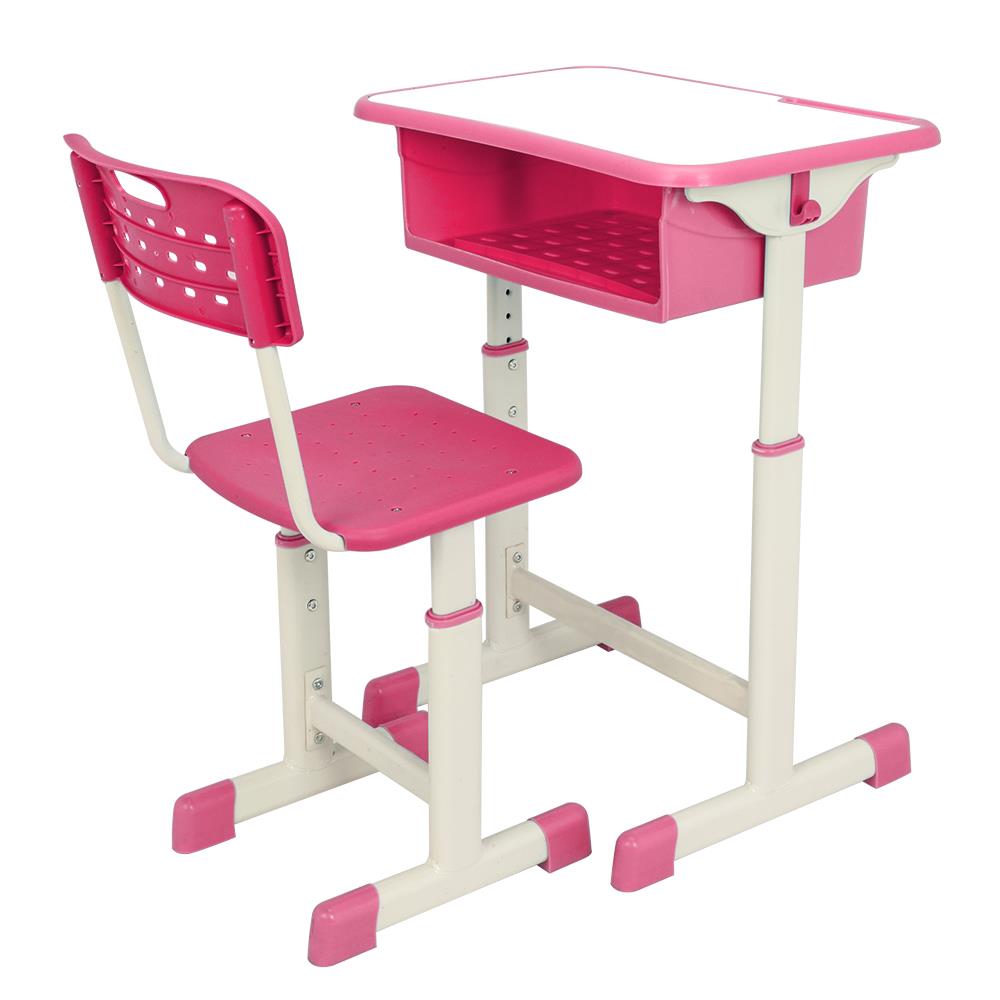 Kids Furniture Pink Height Adjustable Children Desk And Chair Set