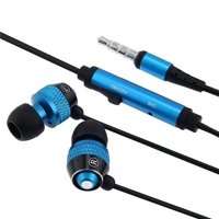 Blue In-Ear Headphones Earphones Earbuds with Mic Microphone for Cell Phones