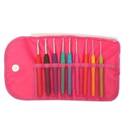 Meigar 9/11/12Pcs Crochet Hooks Set Ergonomic Soft Rubber Grip Handle and Aluminum