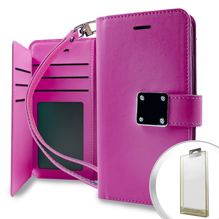 MUNDAZE Pink Storage Faux Leather Wallet Case For LG K8+ / K8 (2018)