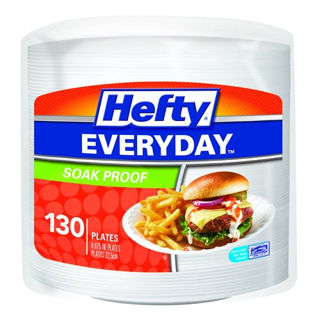 - Hefty Medium Round Foam Party Plates, 130 Count