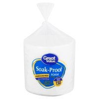 Great Value Soak-Proof Foam Lunch Plates, 8 7/8", 150 Count