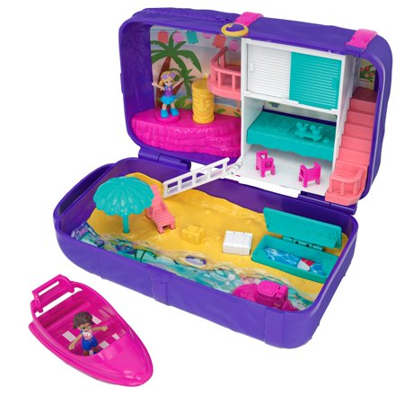 Polly Pocket Puzzle - Polly Pocket Hidden Places Beach Vibes Backpack with 2 Dolls