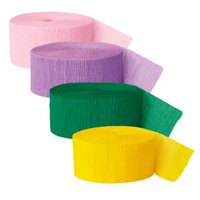 Pastel Crepe Paper Streamers, Assorted, 81ft, 4ct