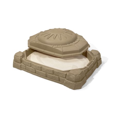 100 Sandbox - Step2 Naturally Playful 4' Rectangular Sandbox With Cover Sandstone Beige