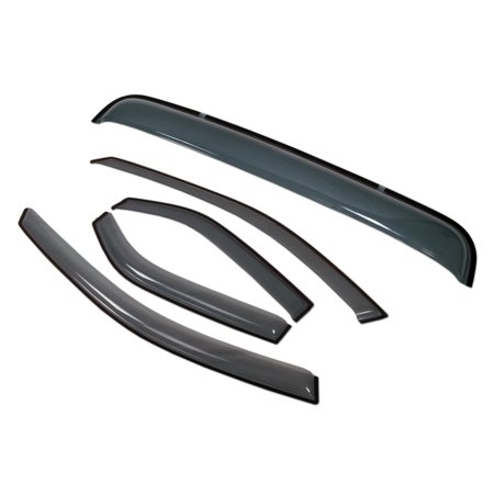 Ford Escape Sunroof TuningPros LGWSV-147 Outside Mount Window Visor Deflector Rain Guard Light Smoke and Sunroof 3 Pcs Set For 2001-2007 Ford Escape ()