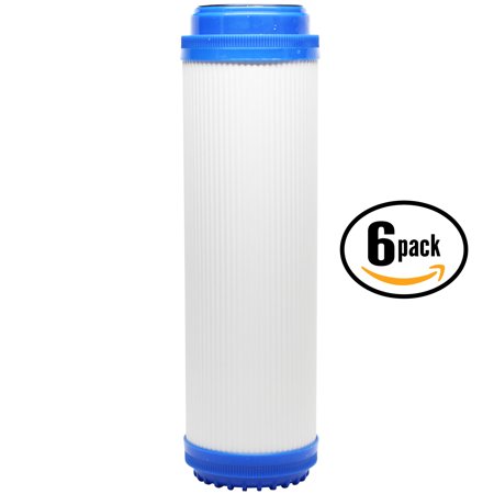 Carbon Water Filter - 6-Pack Replacement OmniFIlter U25 Granular Activated Carbon Filter - Universal 10-inch Cartridge for OmniFilter Water Filter Unit - Model U25 - Denali Pure Brand