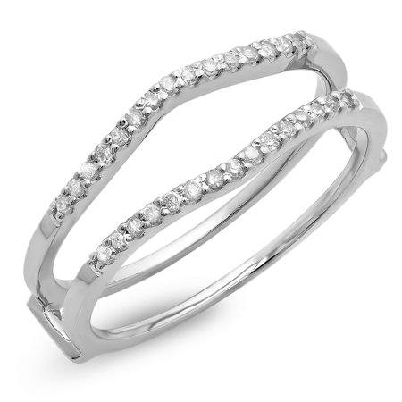 18k Yellow Gold Enhancer (Dazzlingrock Collection 0.18 Carat (ctw) 18K Round Diamond Ladies Wedding Band Enhancer Guard Double Ring, White Gold, Size)
