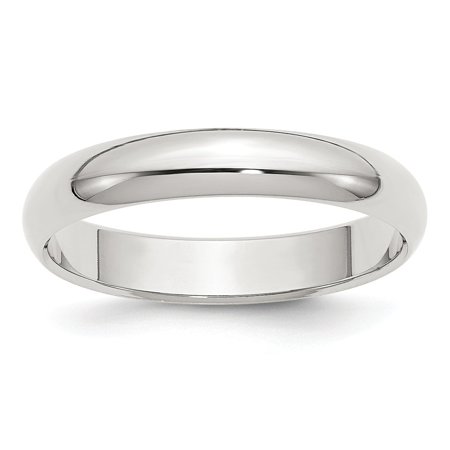 Sterling Silver 4mm Half Round Band Ring - Ring Size: 4 to