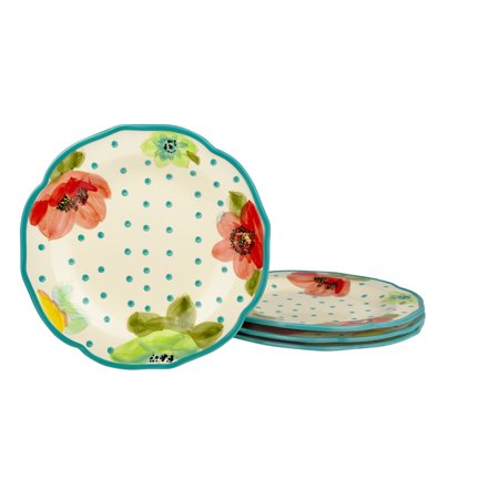 - The Pioneer Woman Vintage Bloom Scallop Shape Dinner Plate - Set of 4