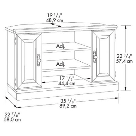 Sauder Orchard Hills Carolina Oak Corner TV Stand, for TVs up to 35''