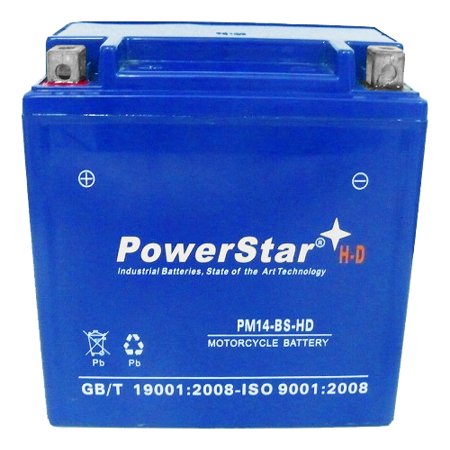 - PowerStar H-D YTX-14BS Battery For Honda Shadow Buell Triumph Harley V-Rod VRSC