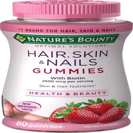 Nature's Bounty Optimal Solutions Hair, Skin and Nails 80 Gummies with ...