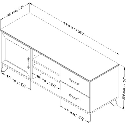 South Shore Caraco Mocha TV Stand for TVs up to 60''