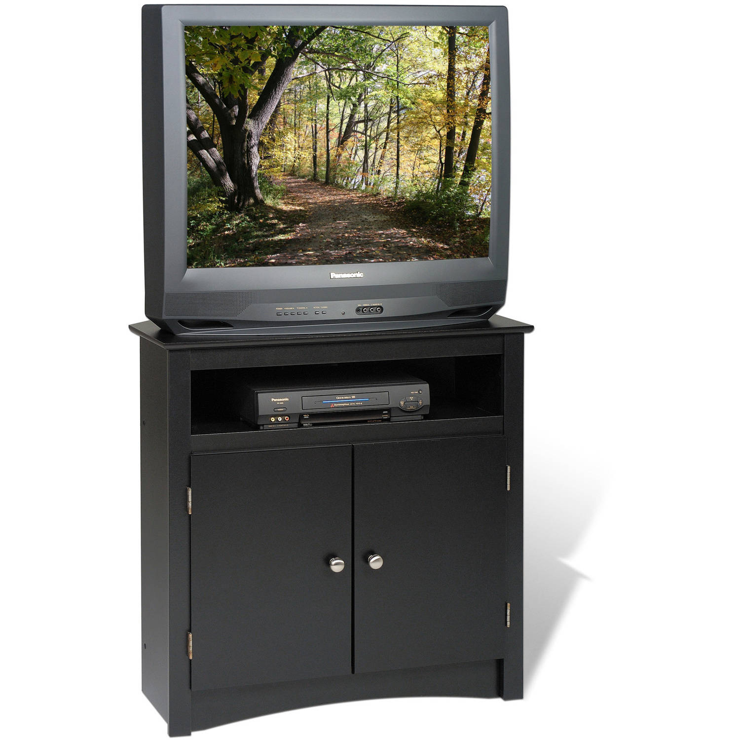 Tall Corner TV Cabinet, Black