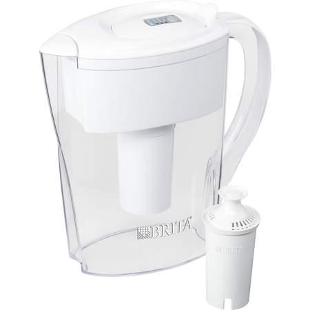 Brita Small Space Saver Water Pitcher with Filter - BPA Free - White - 6