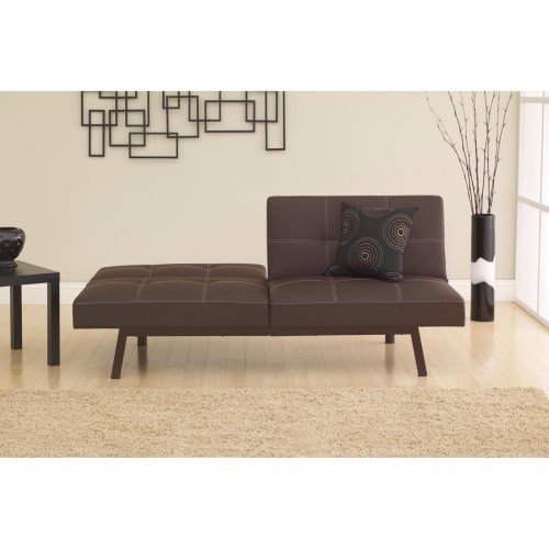 Delaney Faux Leather Futon Sofa Bed, Multiple Colors