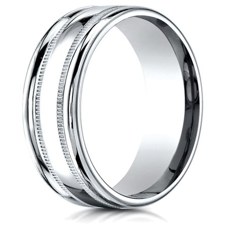Carved Out Polished Finish - 14k Gold 4mm Comfort-fit High Polished Finish with a Round Edge and Milgrain Carved Design Band
