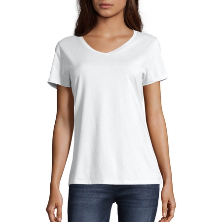 Women's Lightweight Short Sleeve V-neck T Shirt (Best White T Shirt Women's V Neck)